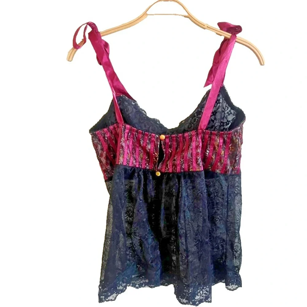 Pleasure State for Victoria's Secret Satin‎ Cami Whimsygoth Lace Fairy Sz L